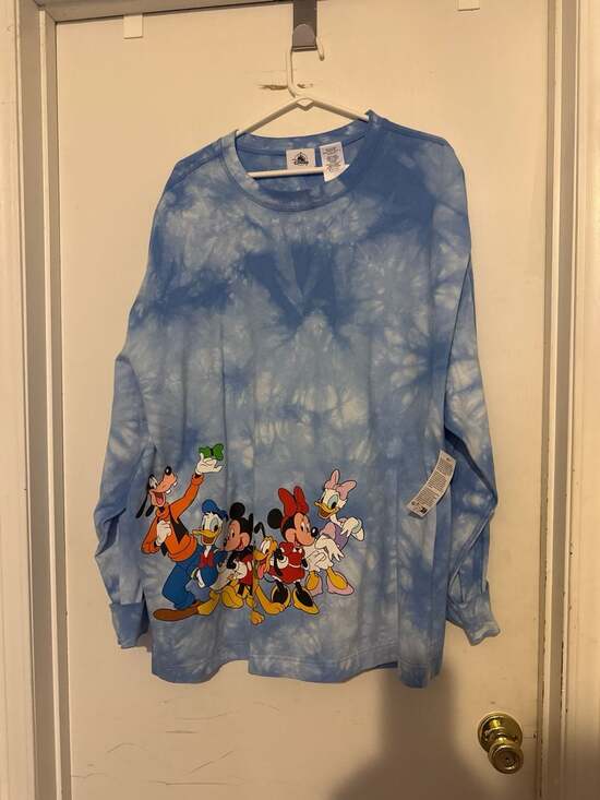 Disney Parks Mickey Mouse and Friends Tie-Dye Celebration Crew Long Sleeve Shirt - Picture 2 of 2